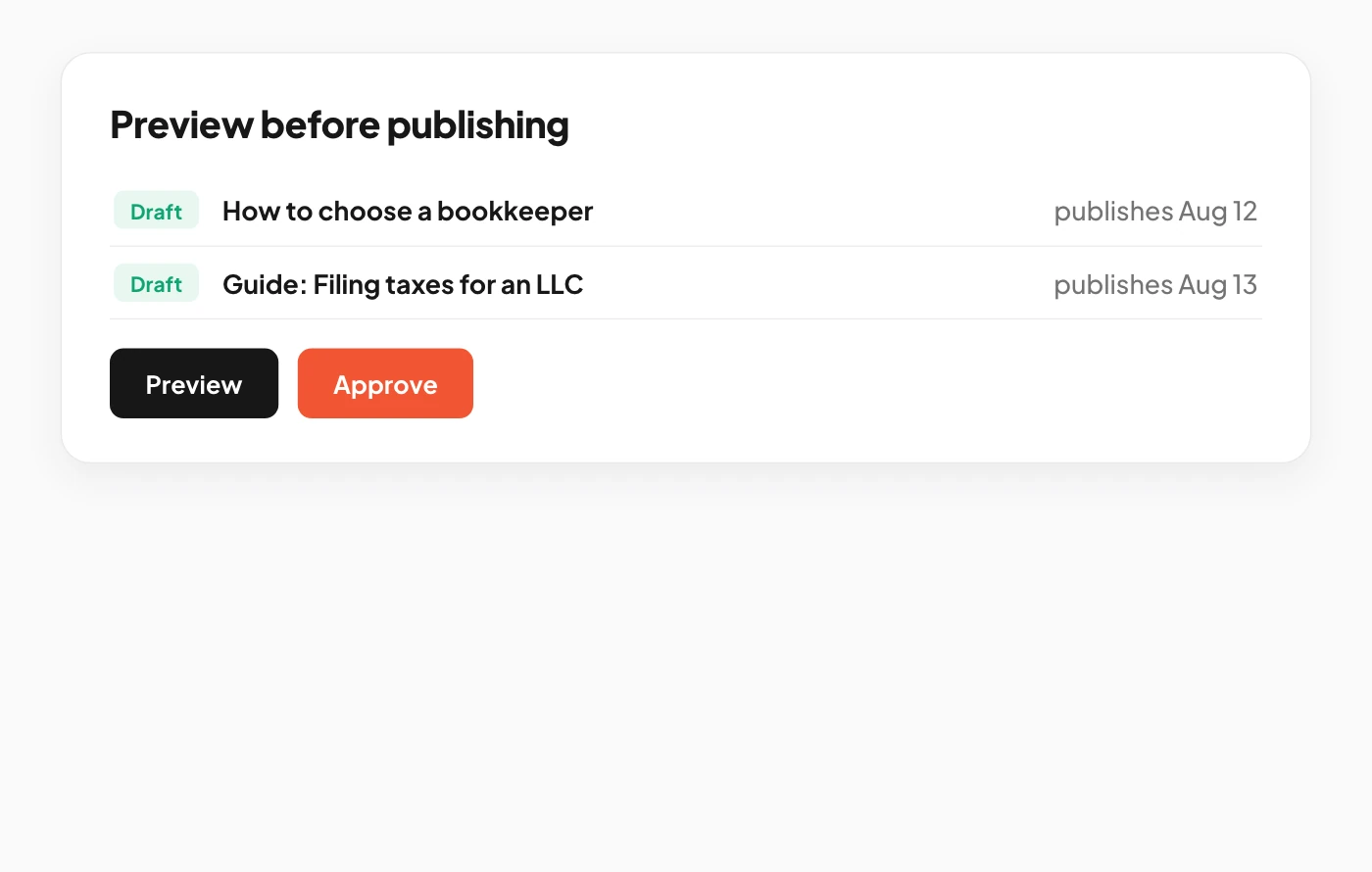 Preview before publishing