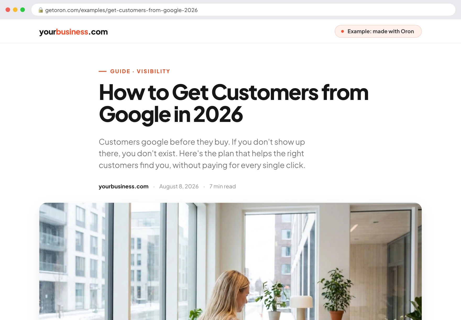 Example Oron article layout